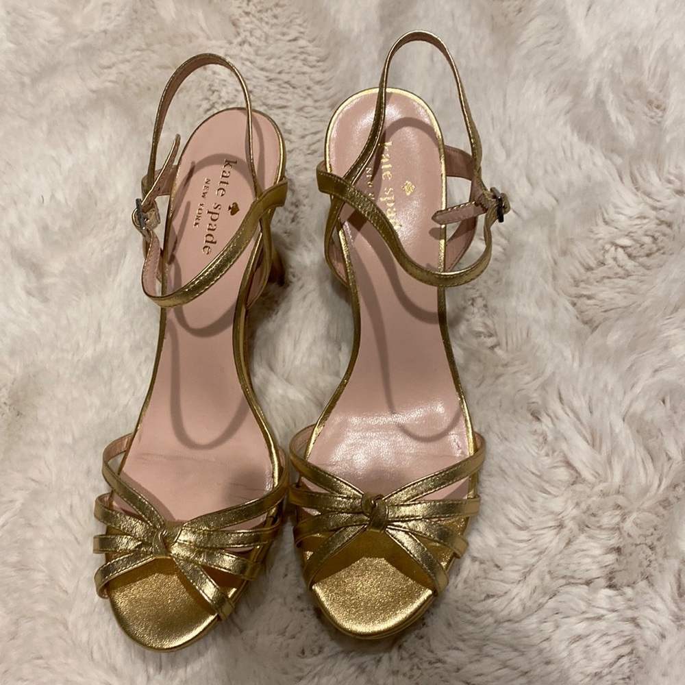 Kate spade gold strapped heels
